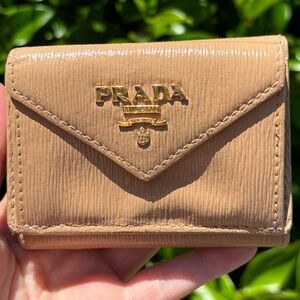 Authentic Prada Logo Saffiano Trifold Wallet